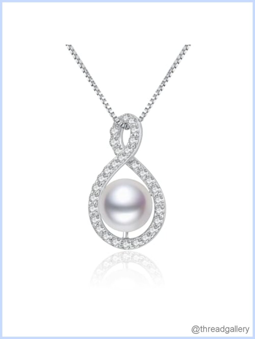 Freshwater Pearl Necklace 925 Sterling Silver 18in Gift for Her